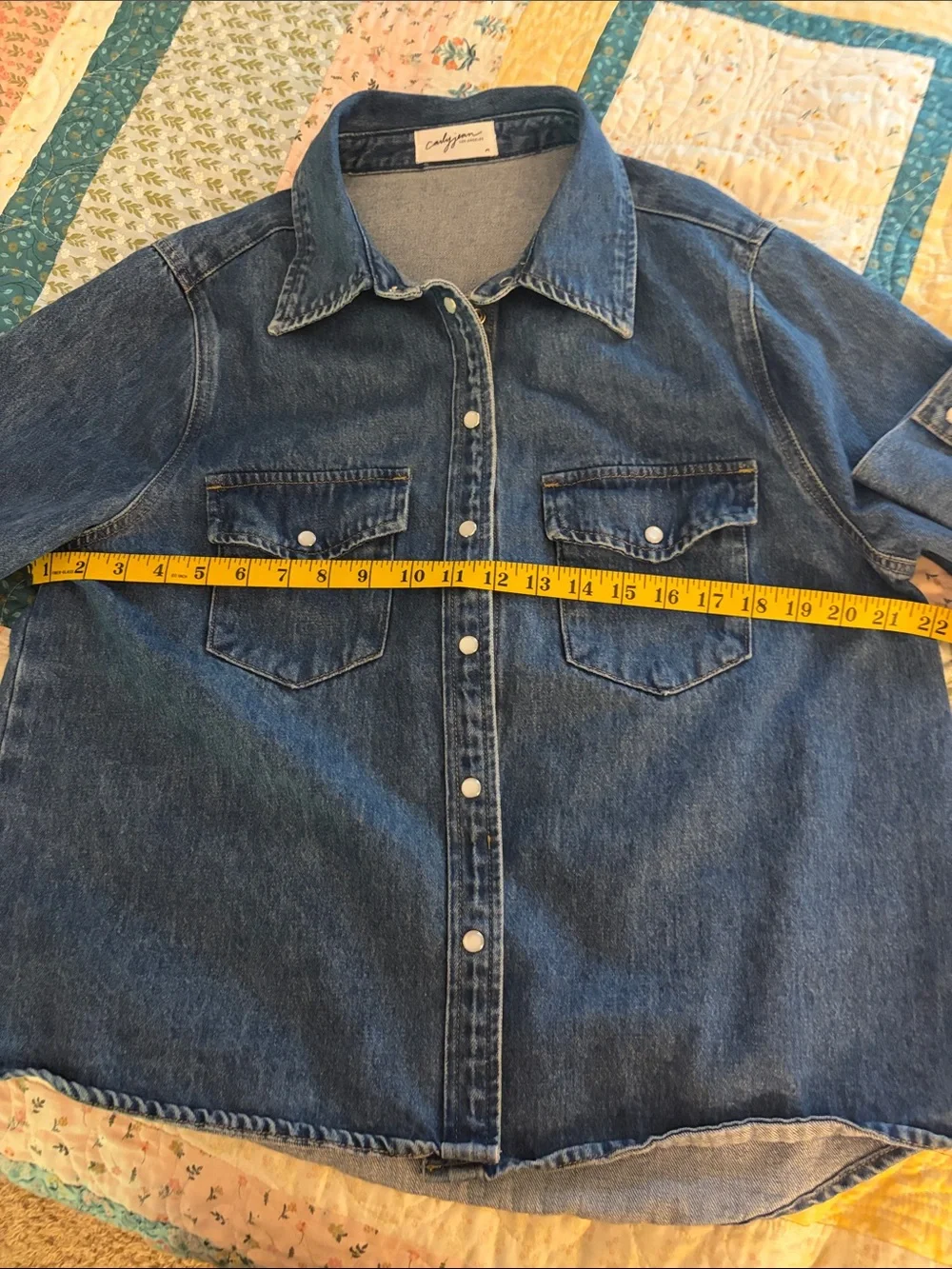 Carly Jean Los Angeles Dakota Denim Western Shirt - Picture 5 of 7